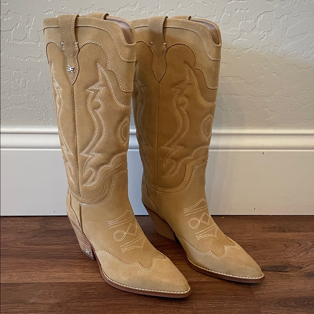 New Sam Edelman James Pointed Toe Western Boots - Picture 2 of 6